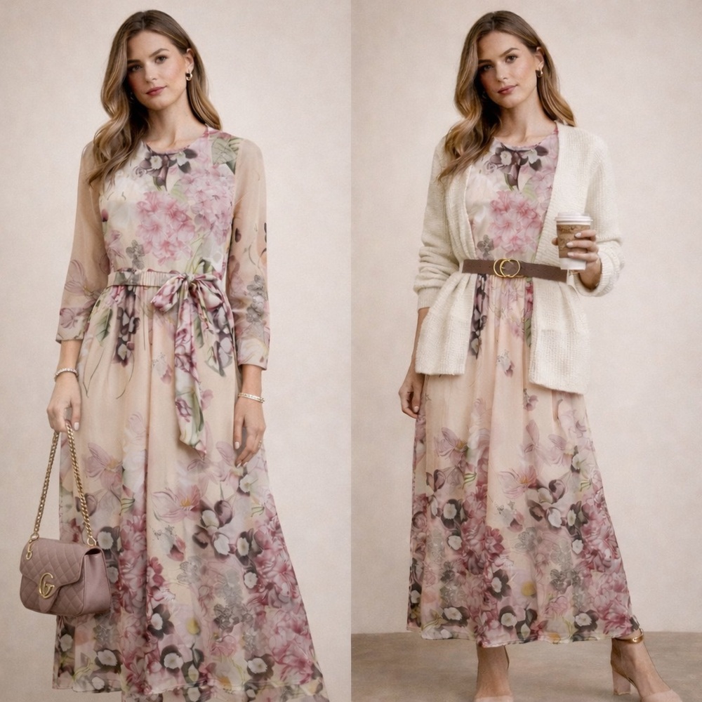 Kaimilan NWT Floral Vintage/Victorian Style Maxi Dress 04-0122